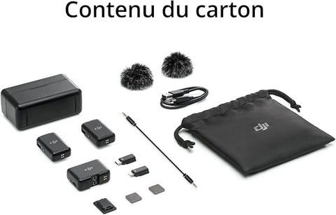 DJI Mic (2 TX + 1 RX + Boîtier recharge)